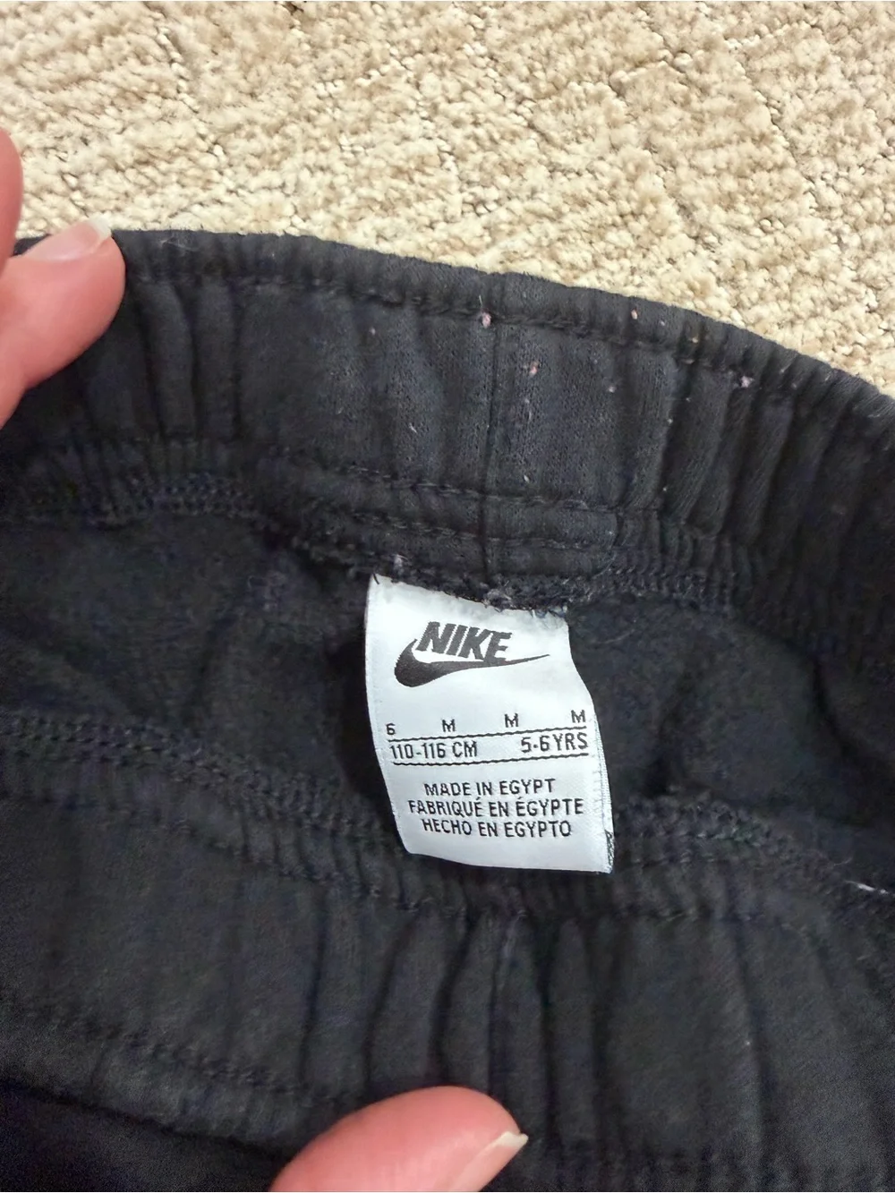 Nike Kids Black Joggers with White Logo